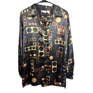 Christie & Jill Women's Black & Gold Long Sleeve Top